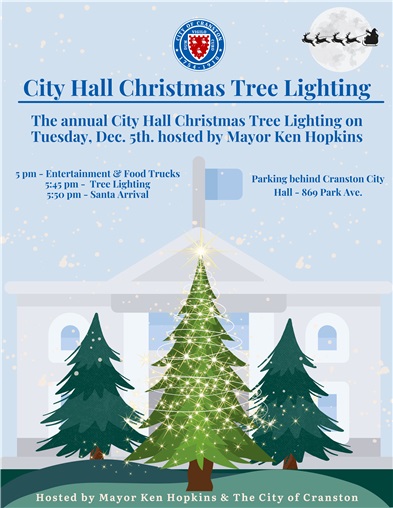 Mayor Ken Hopkins announces annual City Hall Christmas Tree Lighting on Dec. 5th.